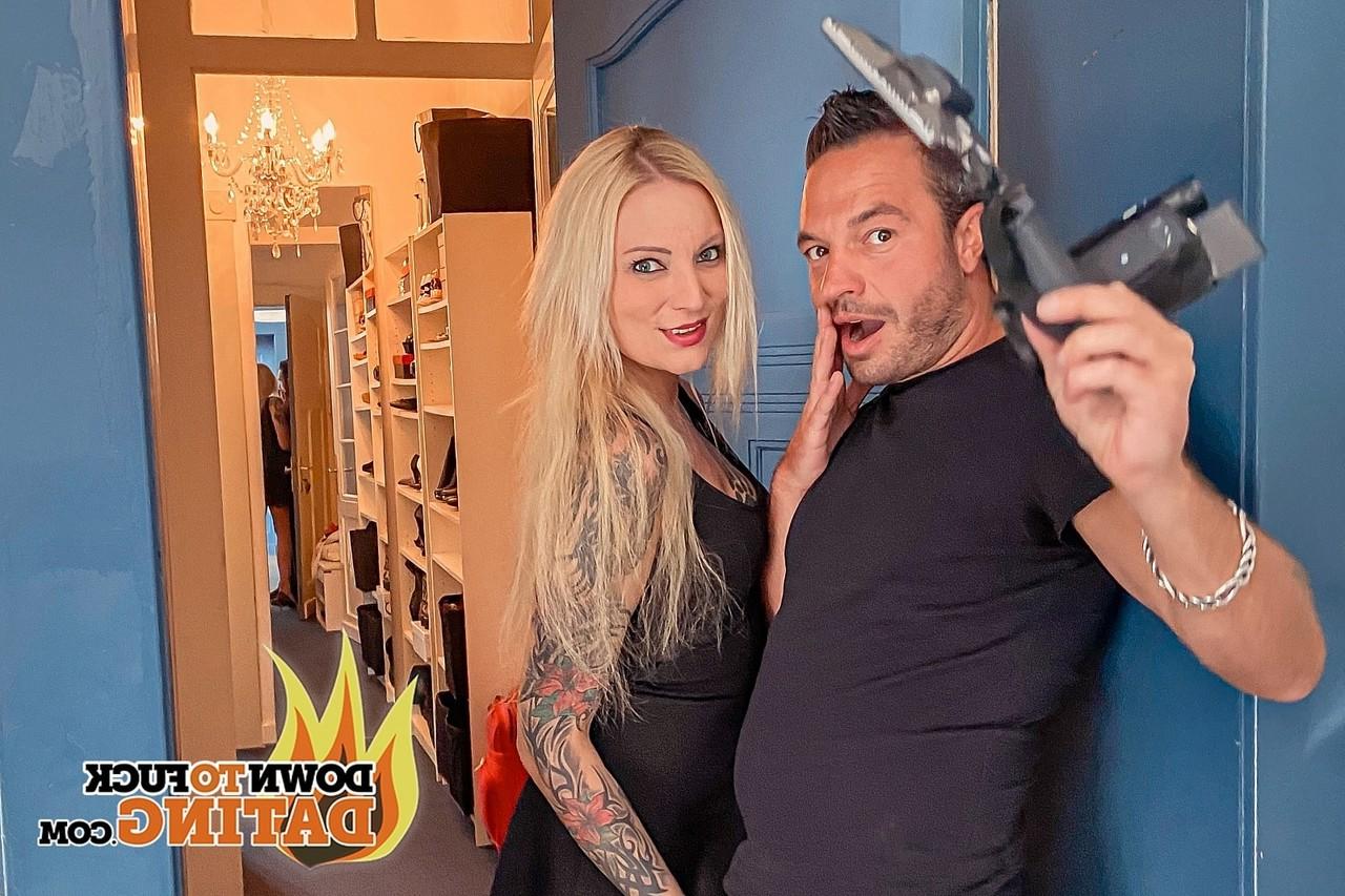 19P Inked German MILF Kitty Blair gets filmed while being fucked hard