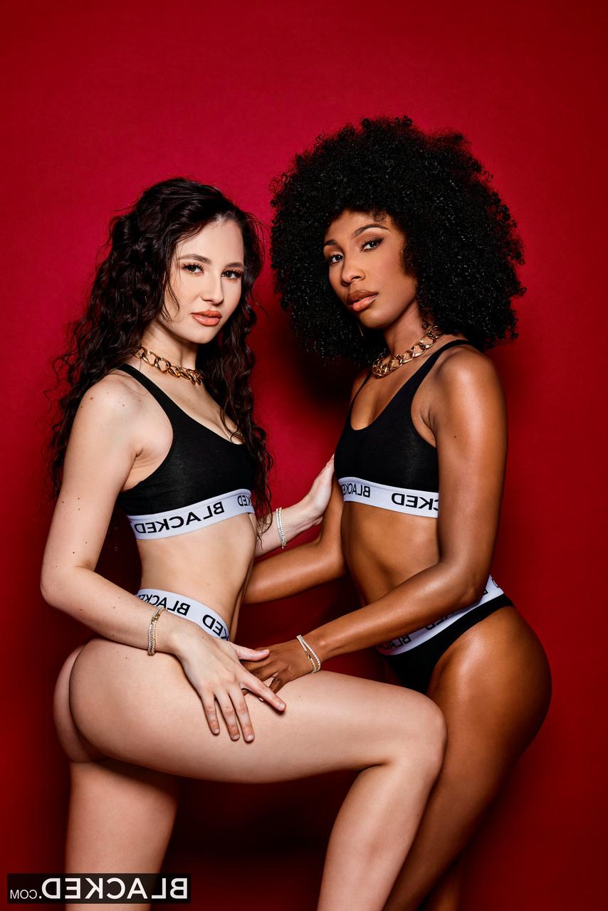 20P A tesão da ébano Olivia Jay e a linda morena Liz Jordan compartilham um enorme pau preto