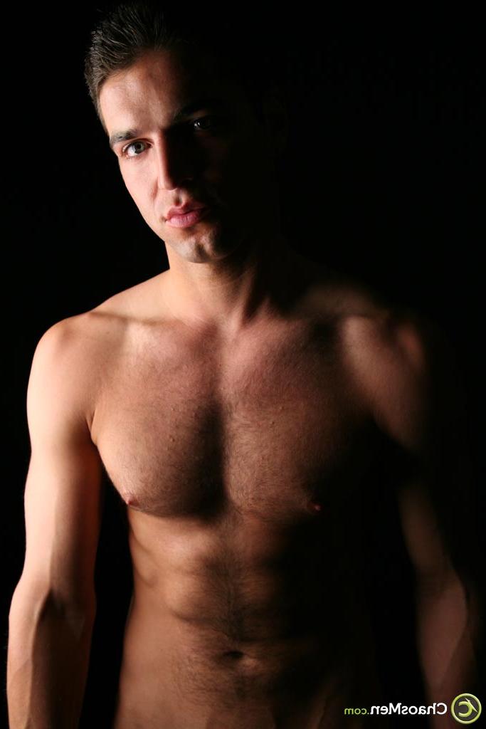 20P Charming gay model Alessandro unveiling his curved dick and firm booty