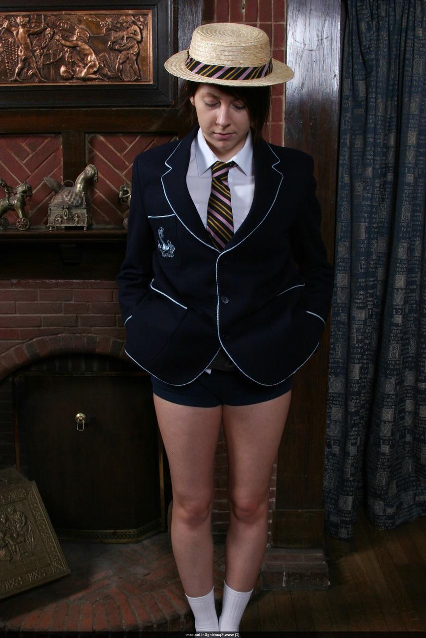 12P British student has her bare bottom spanked by her old Headmaster