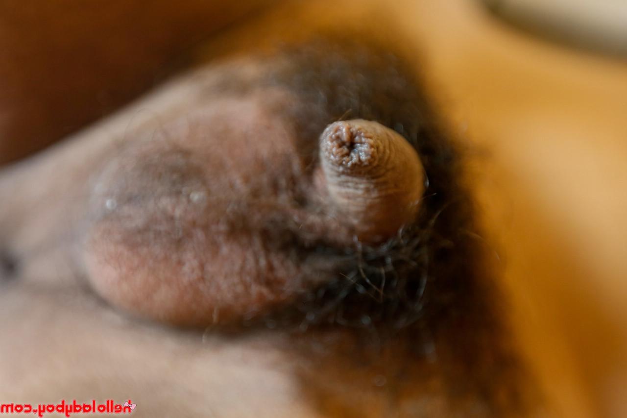 14P Die haarige Shemale zeigt ihren kleinen Schwanz aus nächster Nähe und hat Analsex mit einem Mann