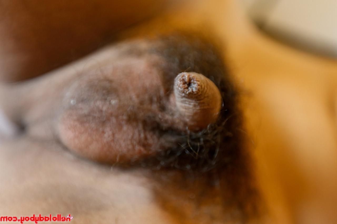 14P Die haarige Shemale zeigt ihren kleinen Schwanz aus nächster Nähe und hat Analsex mit einem Mann