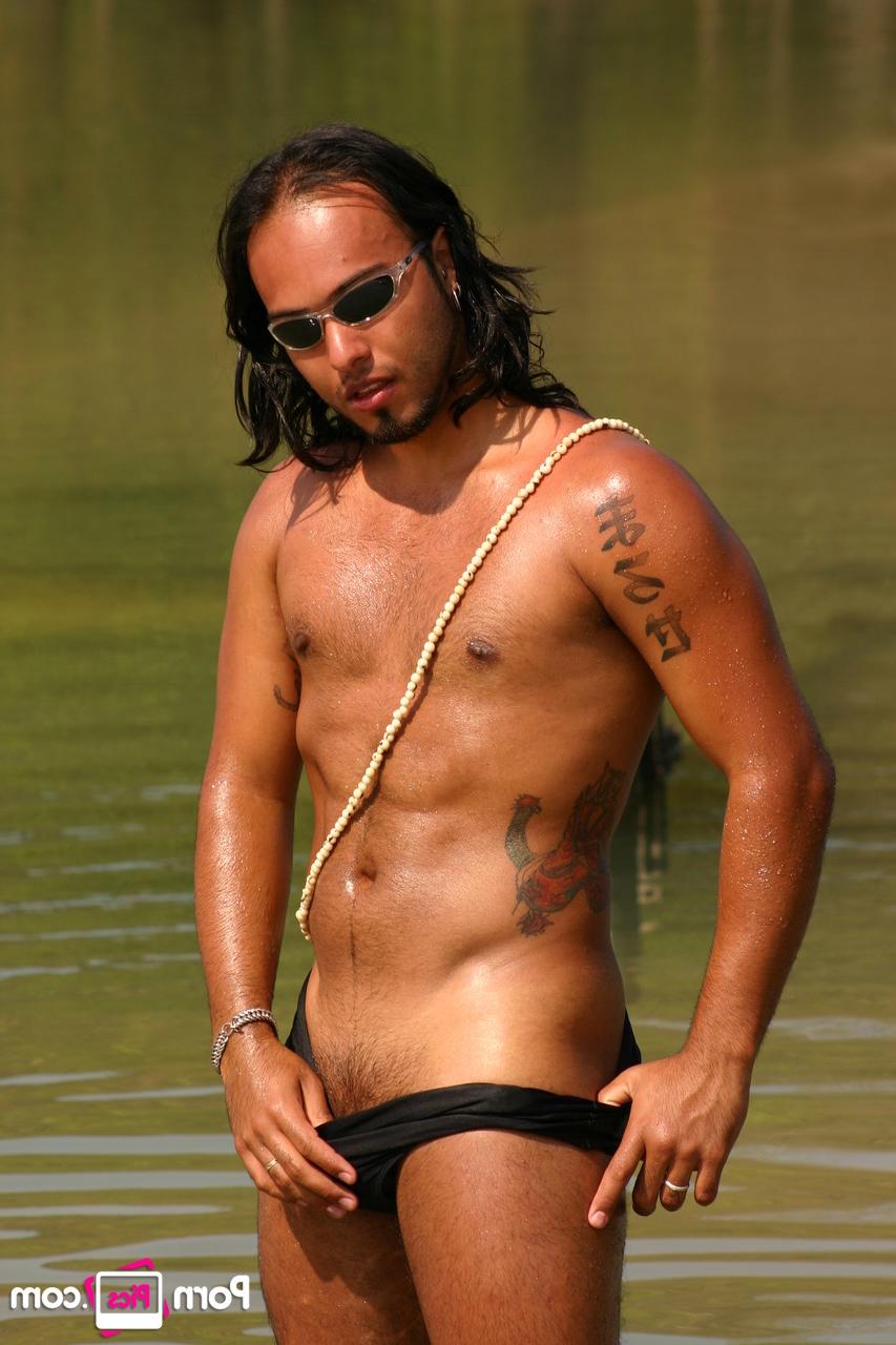 20P Athletic gay hunks Andrey & Matheus Axell tease in underwear outdoors
