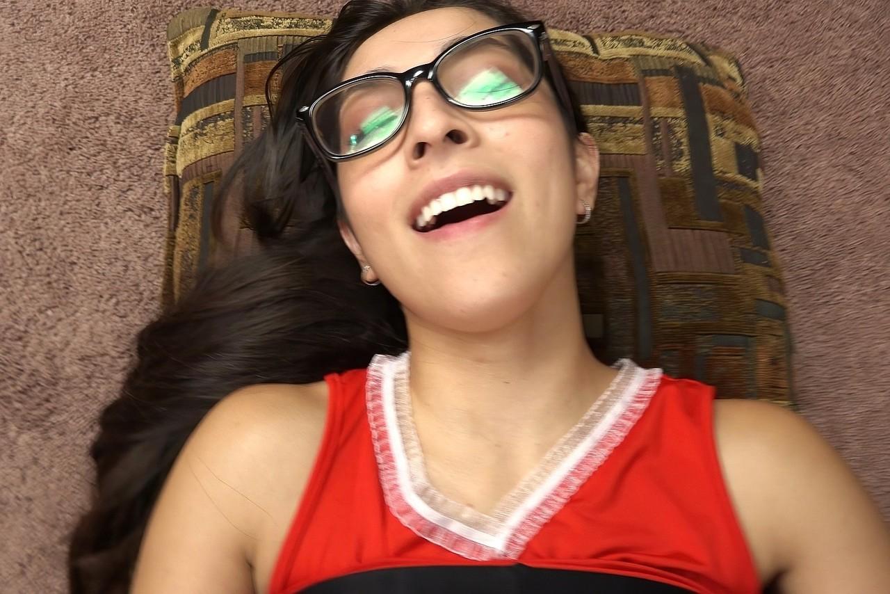20P Sweet brunette nerd Madison Wilde gets fucked hard in POV action