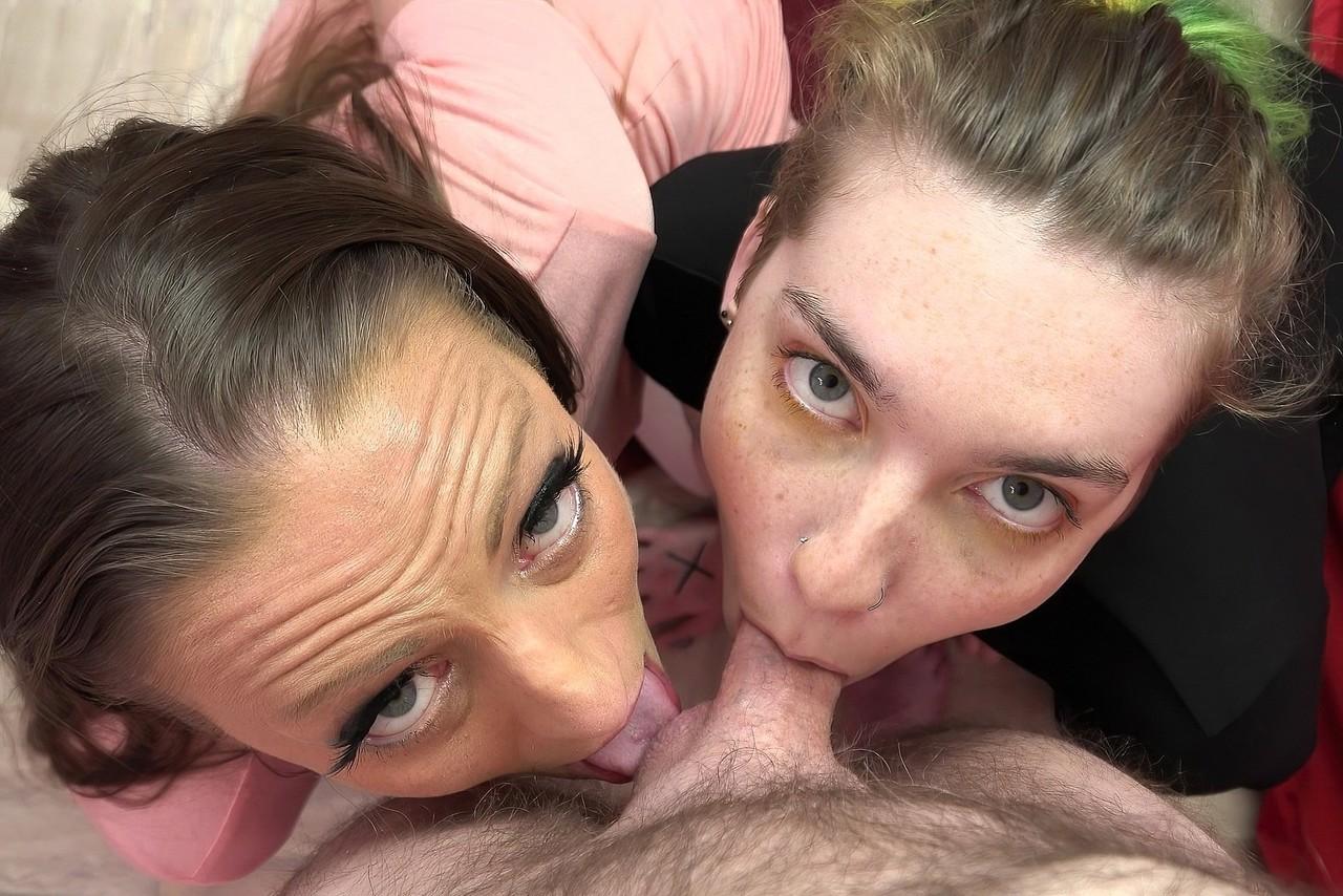 20P Horny babes Shae Kink & Mikaela enjoy POV hardcore sex in a threesome