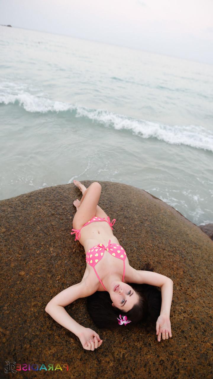 20P European girlfriend Cassie poses in a sweet bikini before tasting a dick