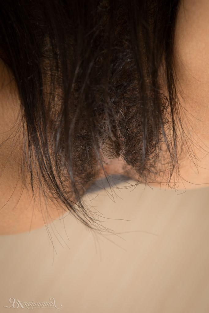 16P Long legged 18-year-old Rezza plays with her hairy muff after undressing