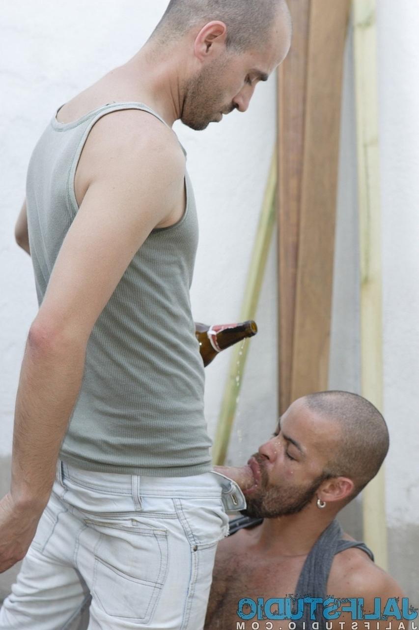 20P Gay construction workers Ger Rodriguez and Manuel Roko toy each other