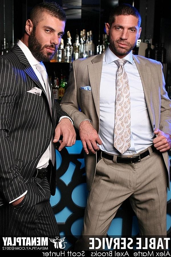 11P Strong businessmen Alex Marte, Axel Brooks & Scott Hunter fuck in a gay 3some