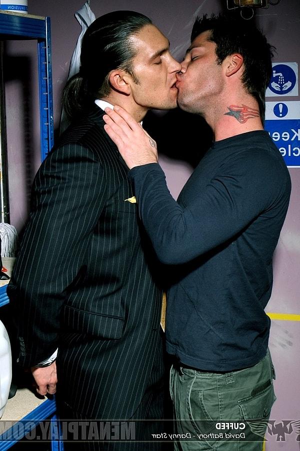 10P Gay men David Bathory & Danny Starr have doggystyle anal sex while standing