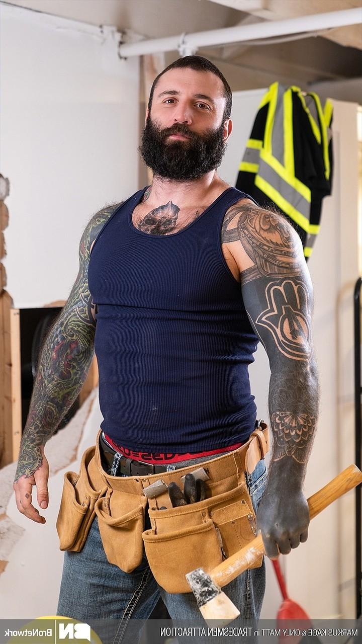20P Gay handymen Markus Kage & Only Matt have doggystyle anal sex at work