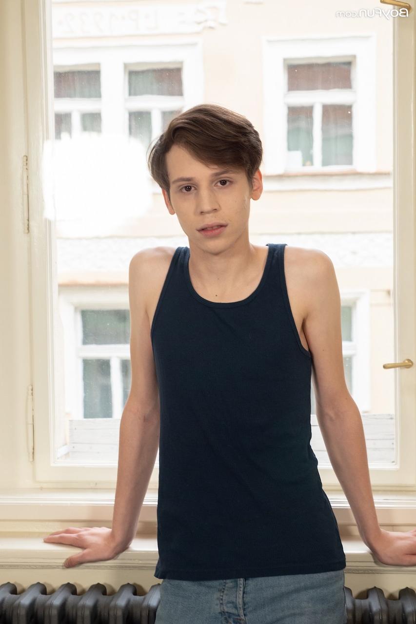 20P Skinny twink Devin Lewis strips naked & shows off his fully-erect big dick