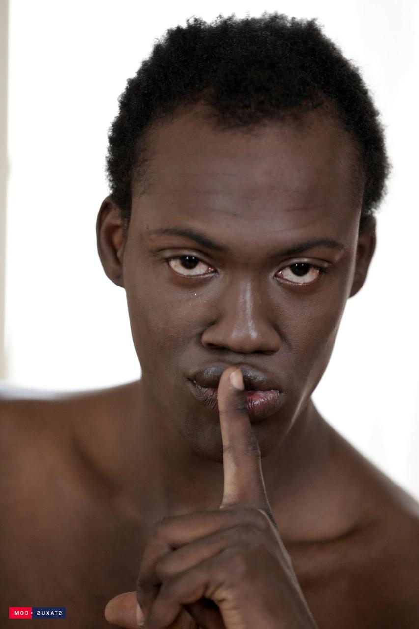 18P Hung ebony twink Pinky shows his big dick up close while jerking off