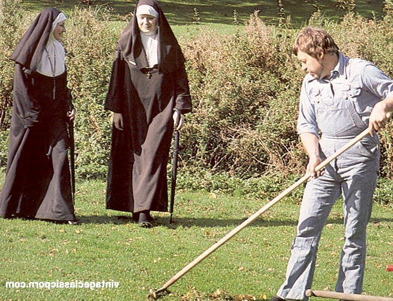11P Perverted nuns getting involved in a kinky vintage 3some with an older dude