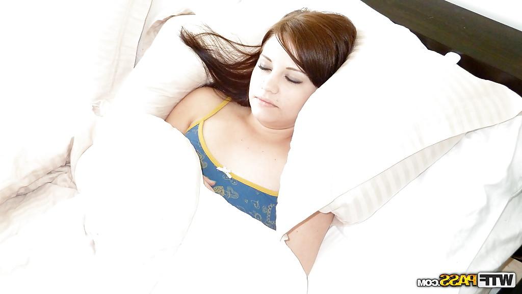 16P Bottomless amateur with shaved cunt gets caught on video sleeping