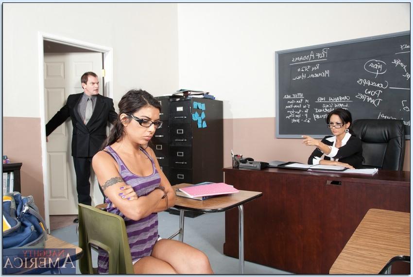 16P Tough coed in glasses called Lou Charmelle enjoys anal sex
