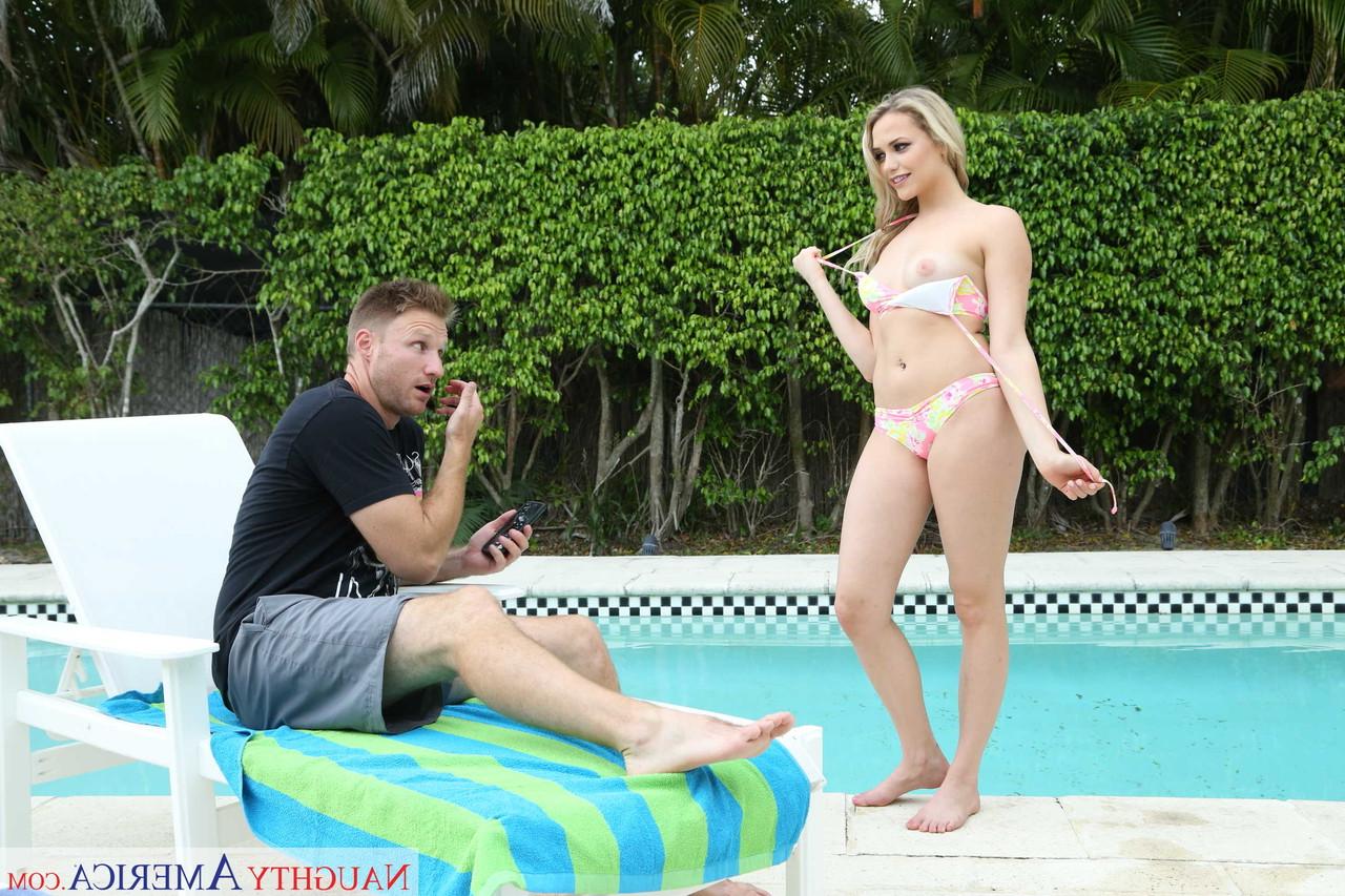 20P Attractive blonde Mia Malkova enjoying poolside sex with her hubby's friend