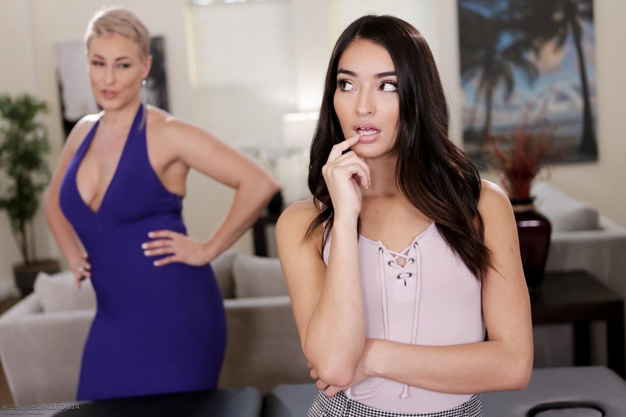 15P Ryan Keely and Emily Willis have lesbian sex during a massage session