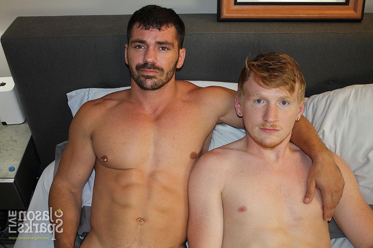 20P Brunette bodybuilder Brogan Reed bangs Spencer Daley in a gay bareback scene