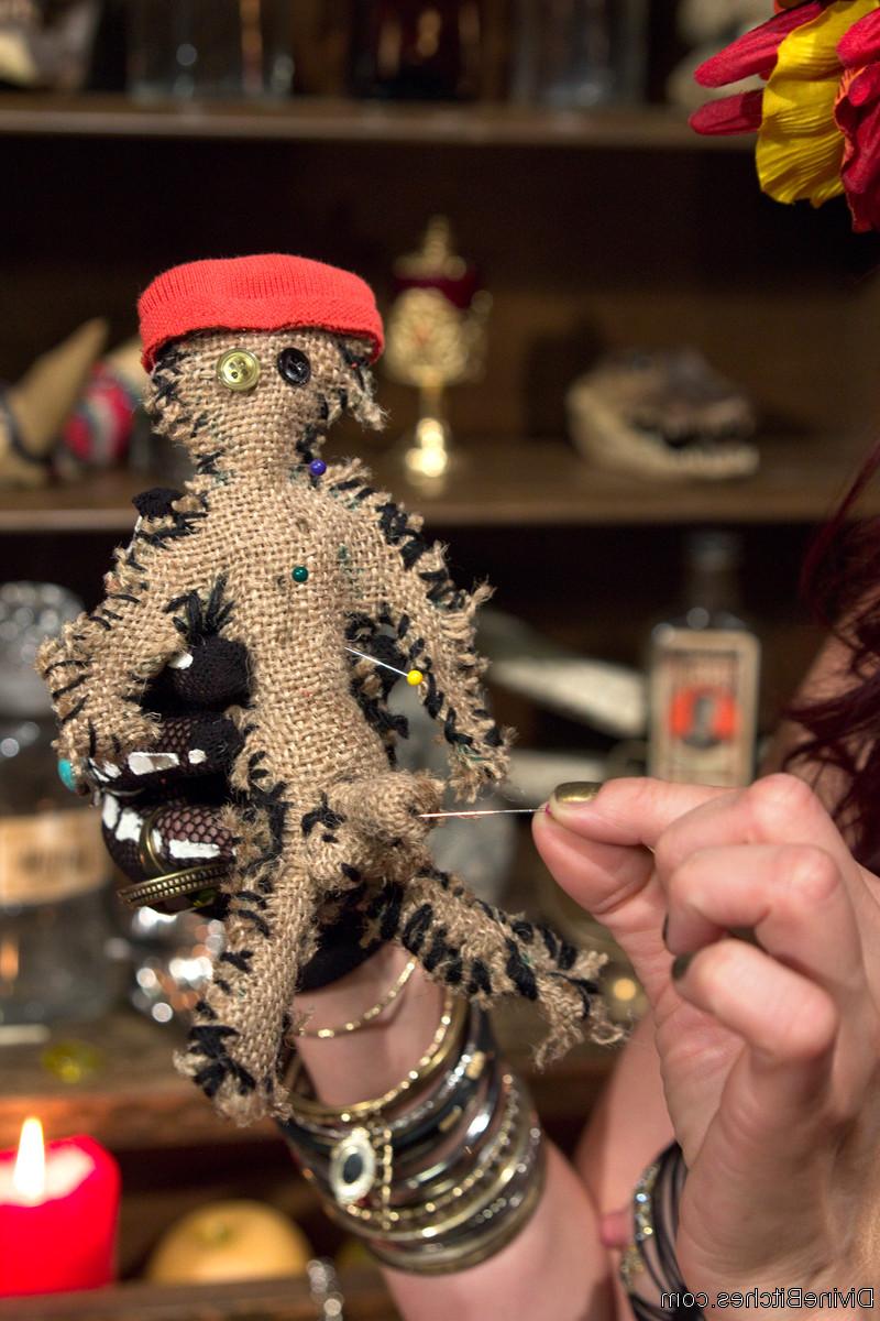 20P Femdom Maitresse Madeline Marlowe enjoys playing voodoo games with her slave