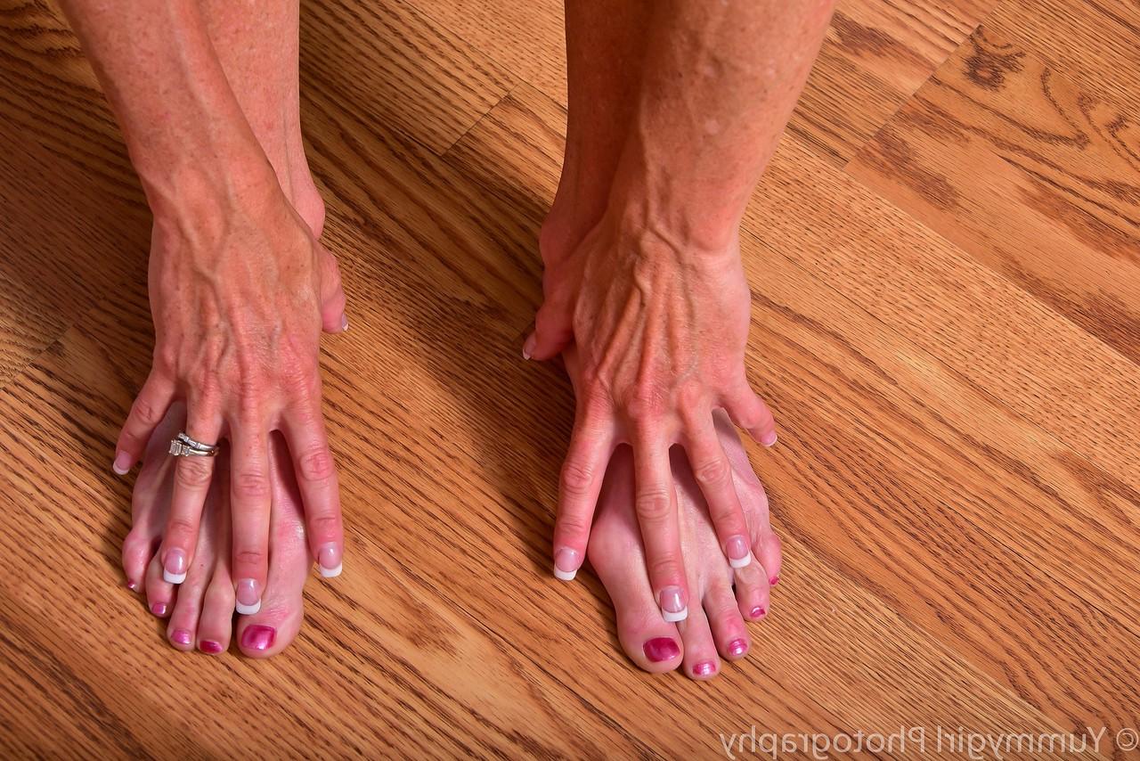 20P Hot MILF Sofie Marie showing and touching her sexy feet and toes in a solo