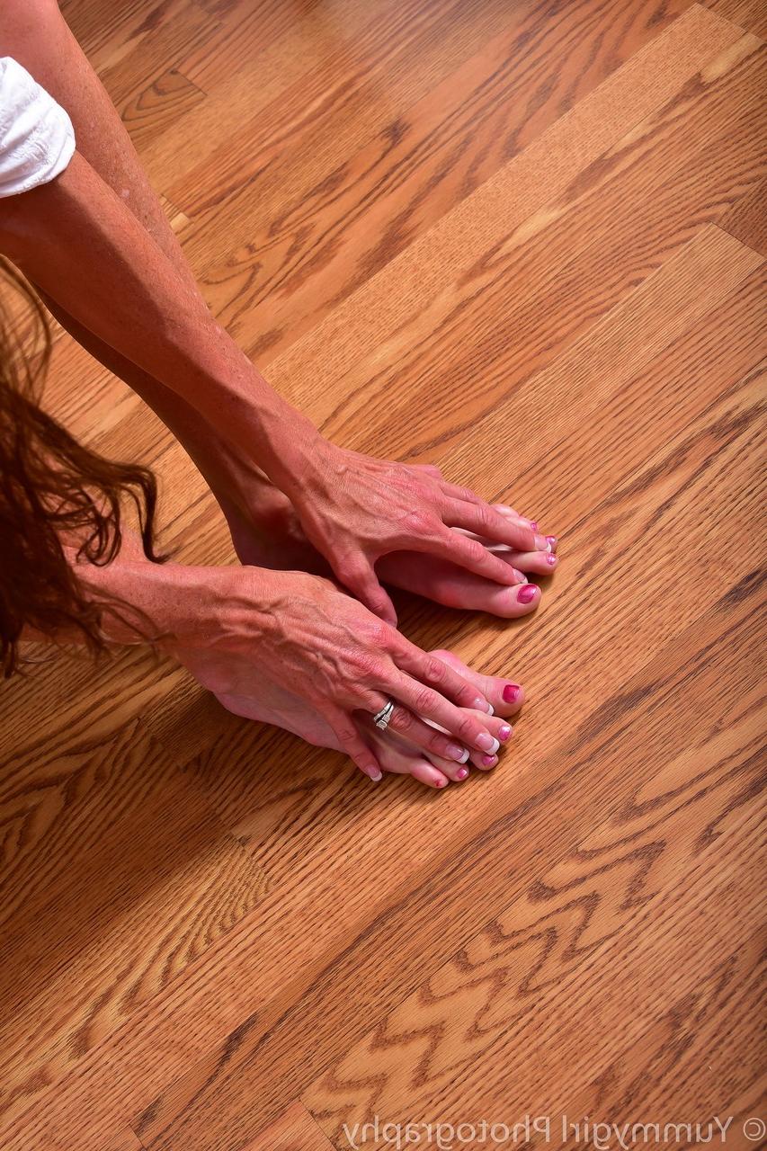 20P Hot MILF Sofie Marie showing and touching her sexy feet and toes in a solo