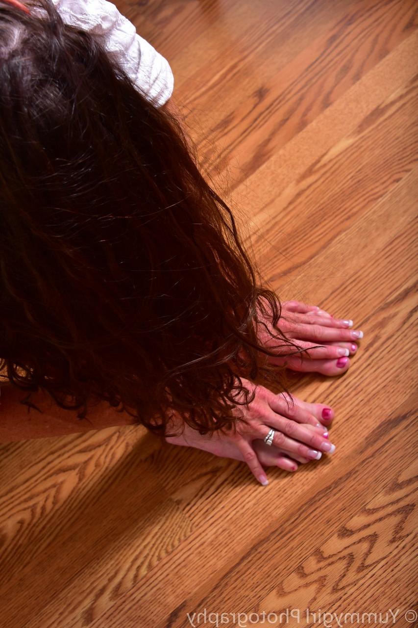 20P Hot MILF Sofie Marie showing and touching her sexy feet and toes in a solo