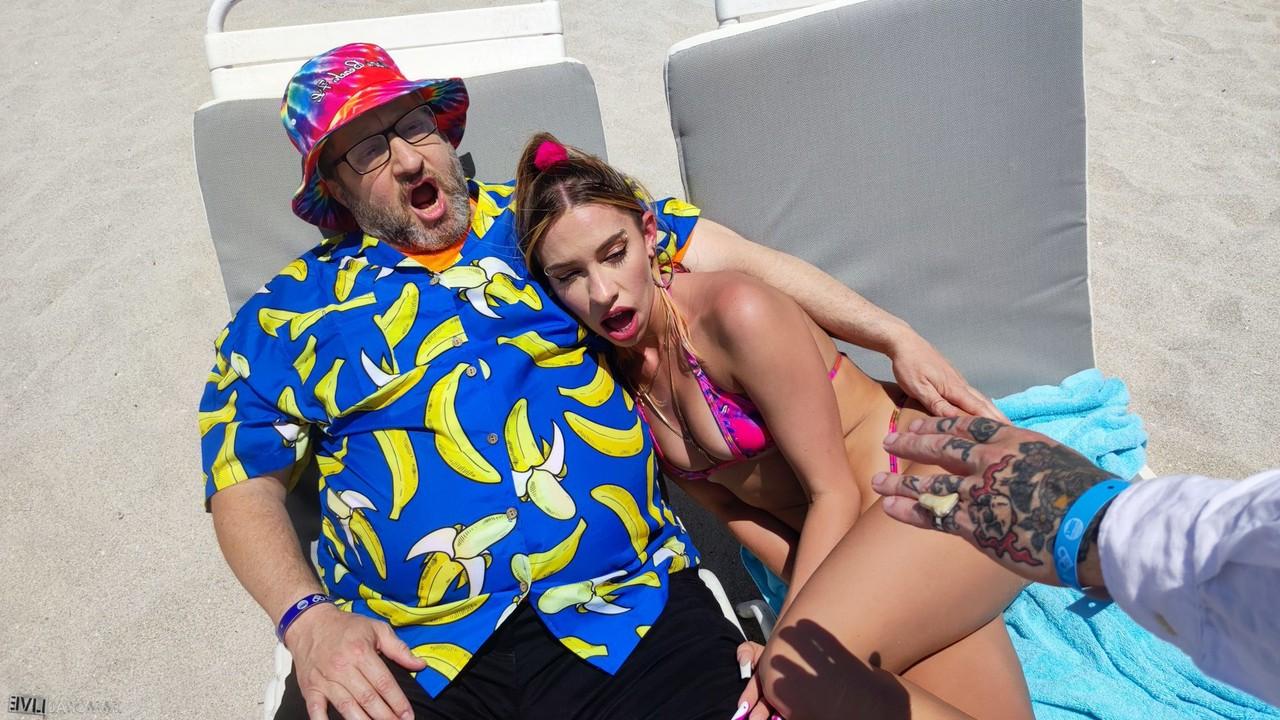 20P Teen Khloe Kapri poses on the beach before getting fucked in a hotel room