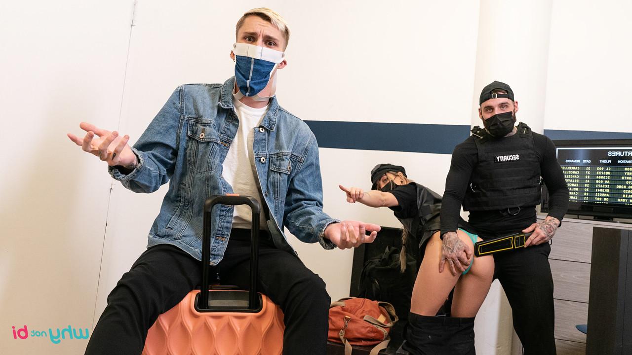 20P Customs agent Shana Lane has a wild 3some with her muscular coworker & a twink