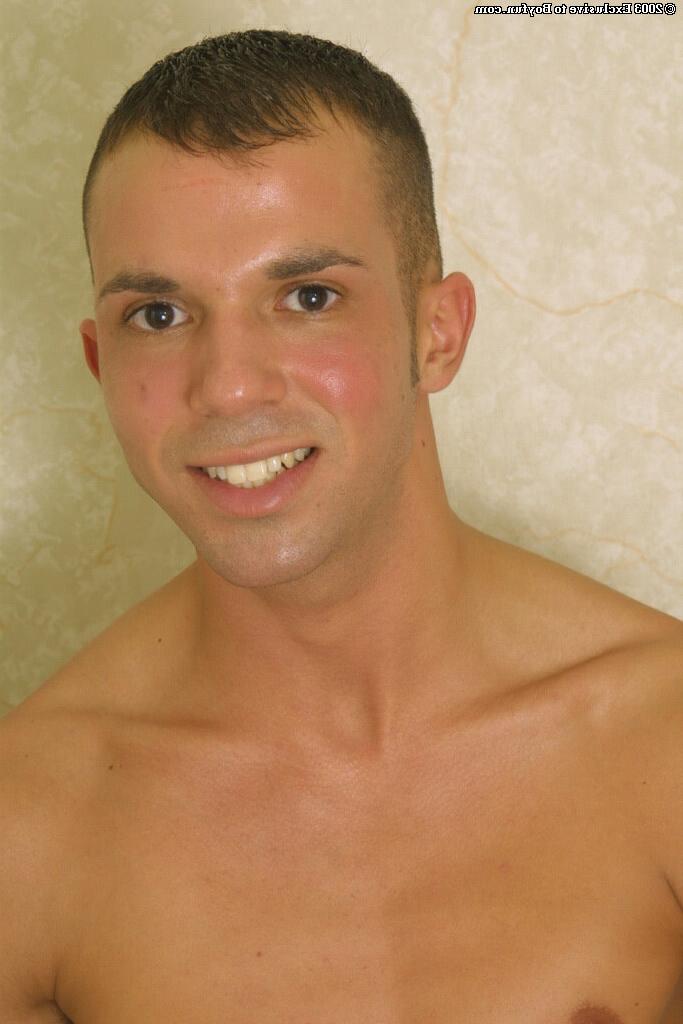 20P Horny gay Caucasian hottie Joseph unveils his tanned body & masturbates