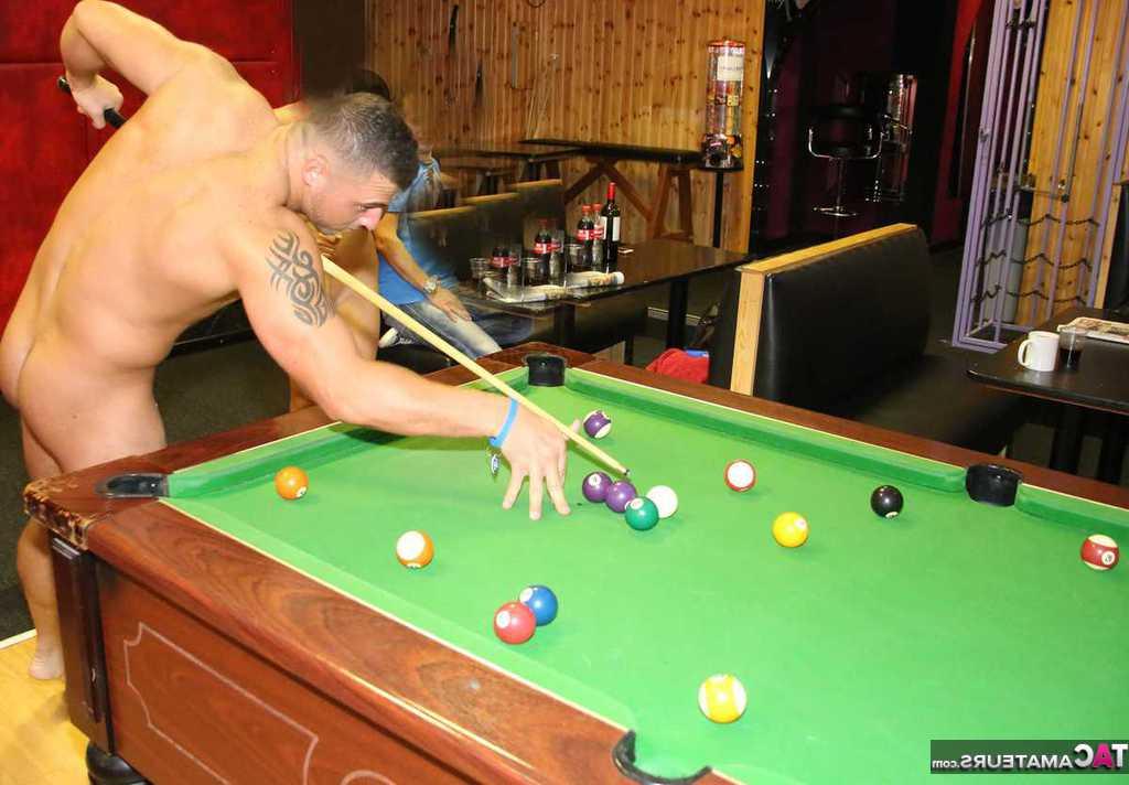20P Mature redhead Dimonty shoots pool with a couple of boys while they are naked