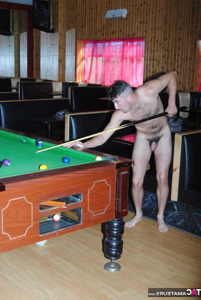 20P Mature redhead Dimonty shoots pool with a couple of boys while they are naked