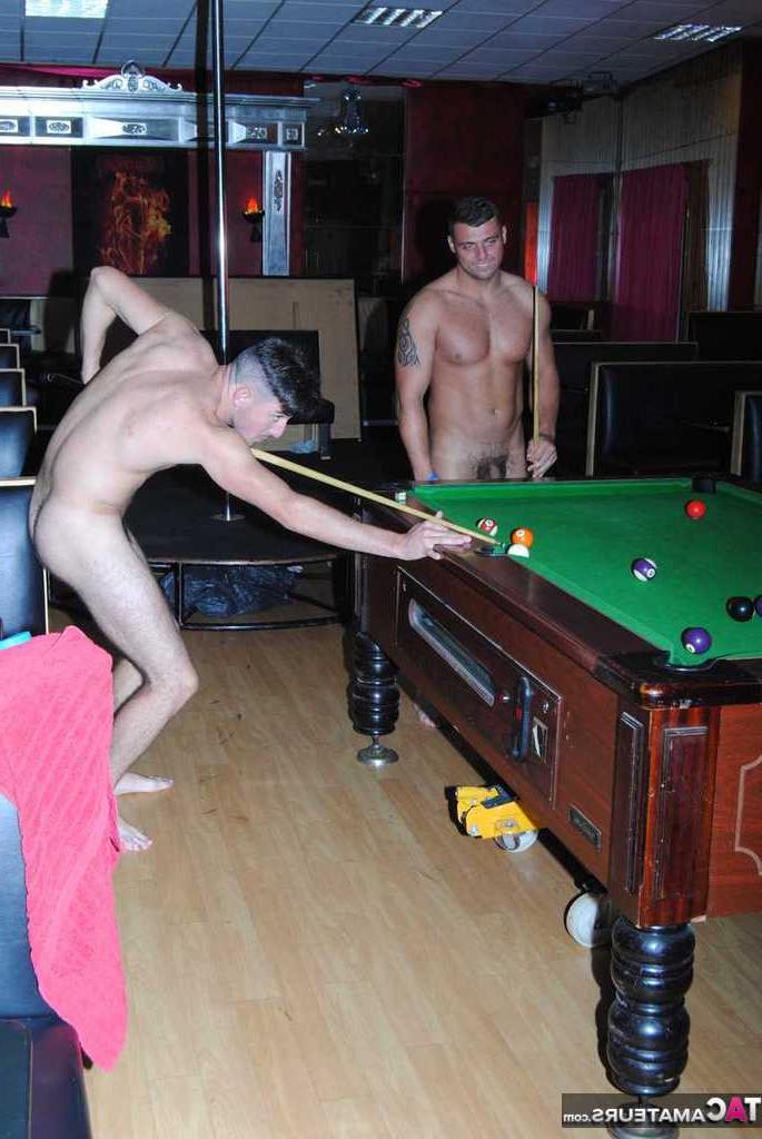 20P Mature redhead Dimonty shoots pool with a couple of boys while they are naked