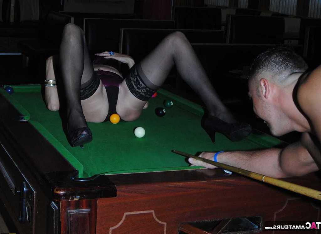 20P Mature redhead Dimonty shoots pool with a couple of boys while they are naked