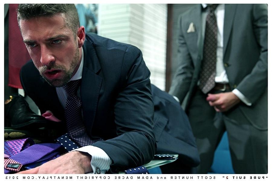 20P Gay men in suits Scott Hunter & Adam Dacre have a doggystyle anal quickie