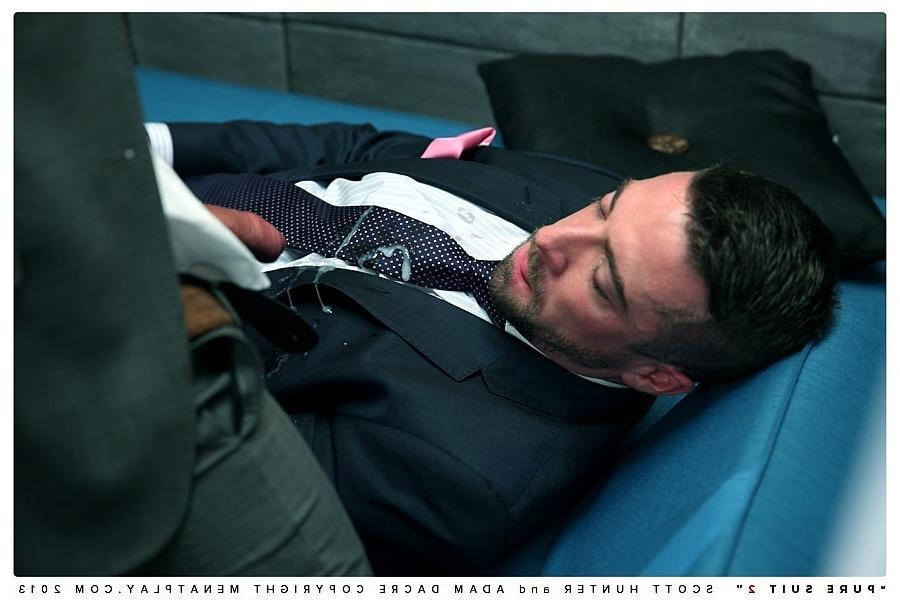 20P Gay men in suits Scott Hunter & Adam Dacre have a doggystyle anal quickie