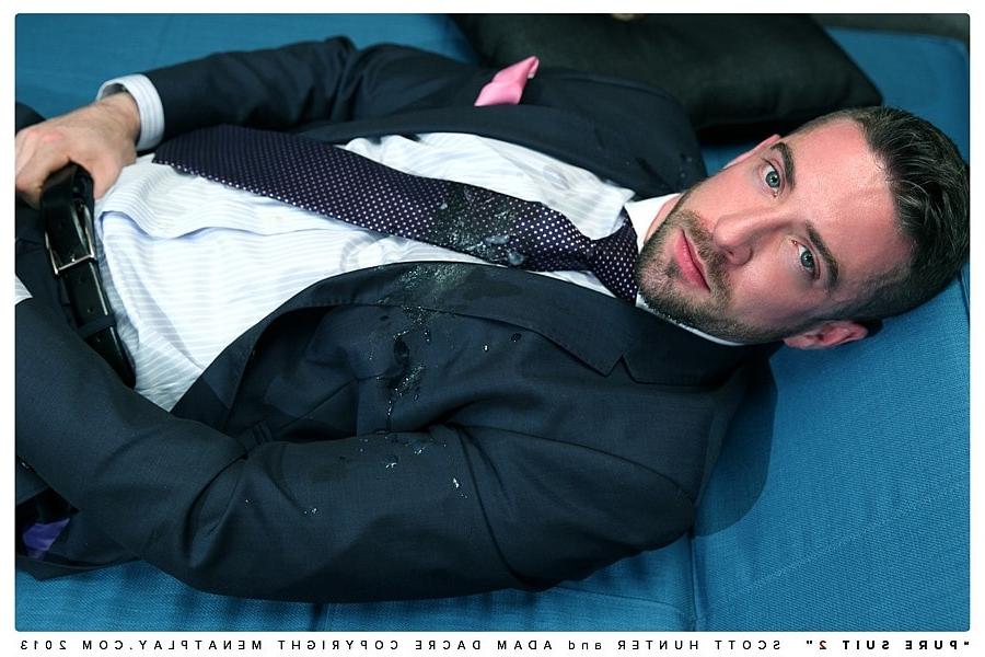 20P Gay men in suits Scott Hunter & Adam Dacre have a doggystyle anal quickie