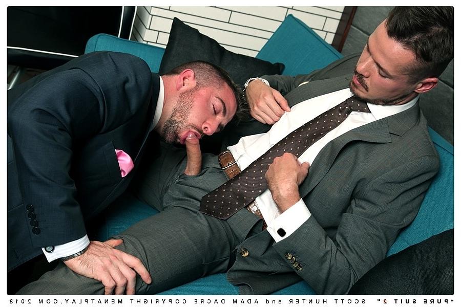 20P Gay men in suits Scott Hunter & Adam Dacre have a doggystyle anal quickie