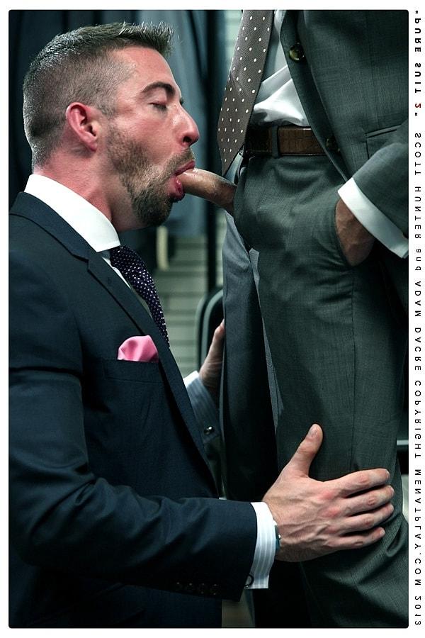 20P Gay men in suits Scott Hunter & Adam Dacre have a doggystyle anal quickie