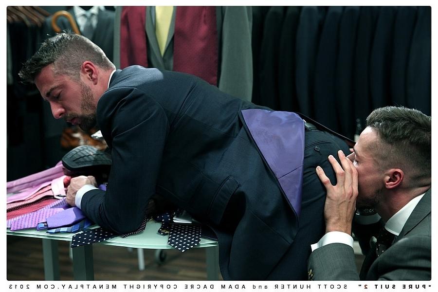 20P Gay men in suits Scott Hunter & Adam Dacre have a doggystyle anal quickie