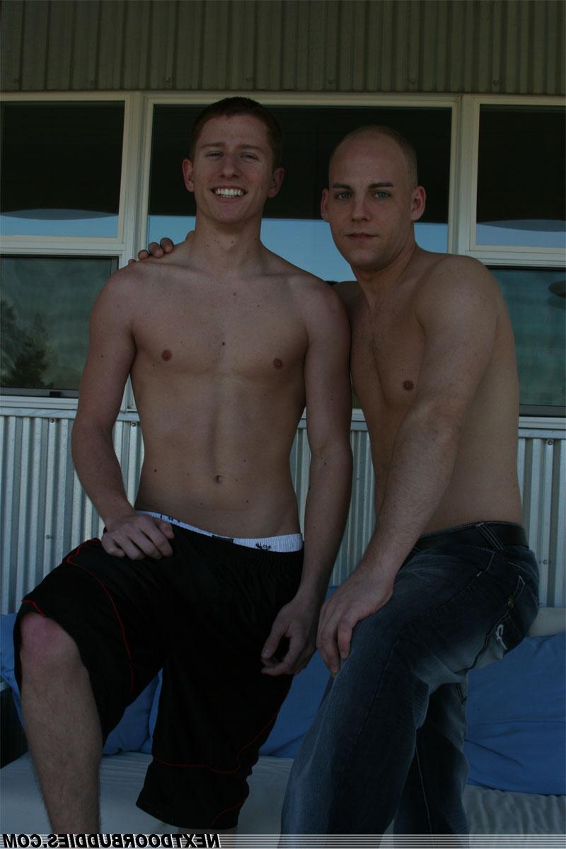 20P Skinny twink Scott bends forward and sucks Wes's strong dick on the porch