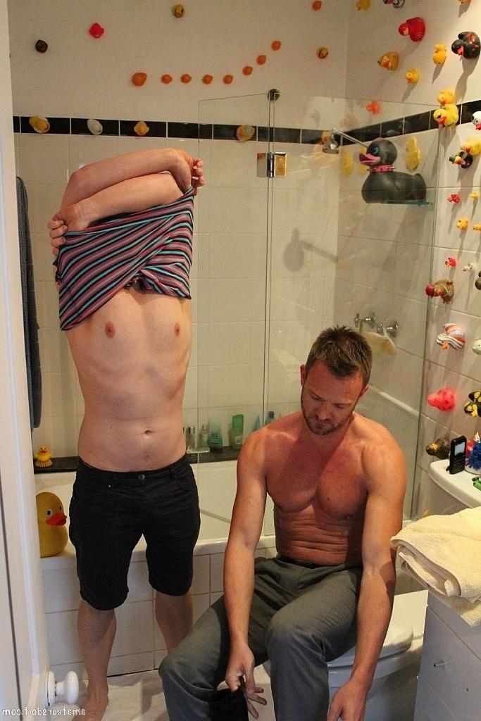 20P Gay dudes Brenton Bothways & Marc Moorish have oral & anal sex in the bathroom