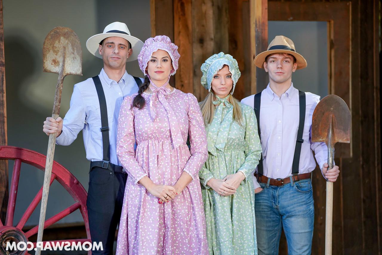 20P Mulheres Amish com peitos grandes Penny Barber e Pristine Edge fodem em um 4some