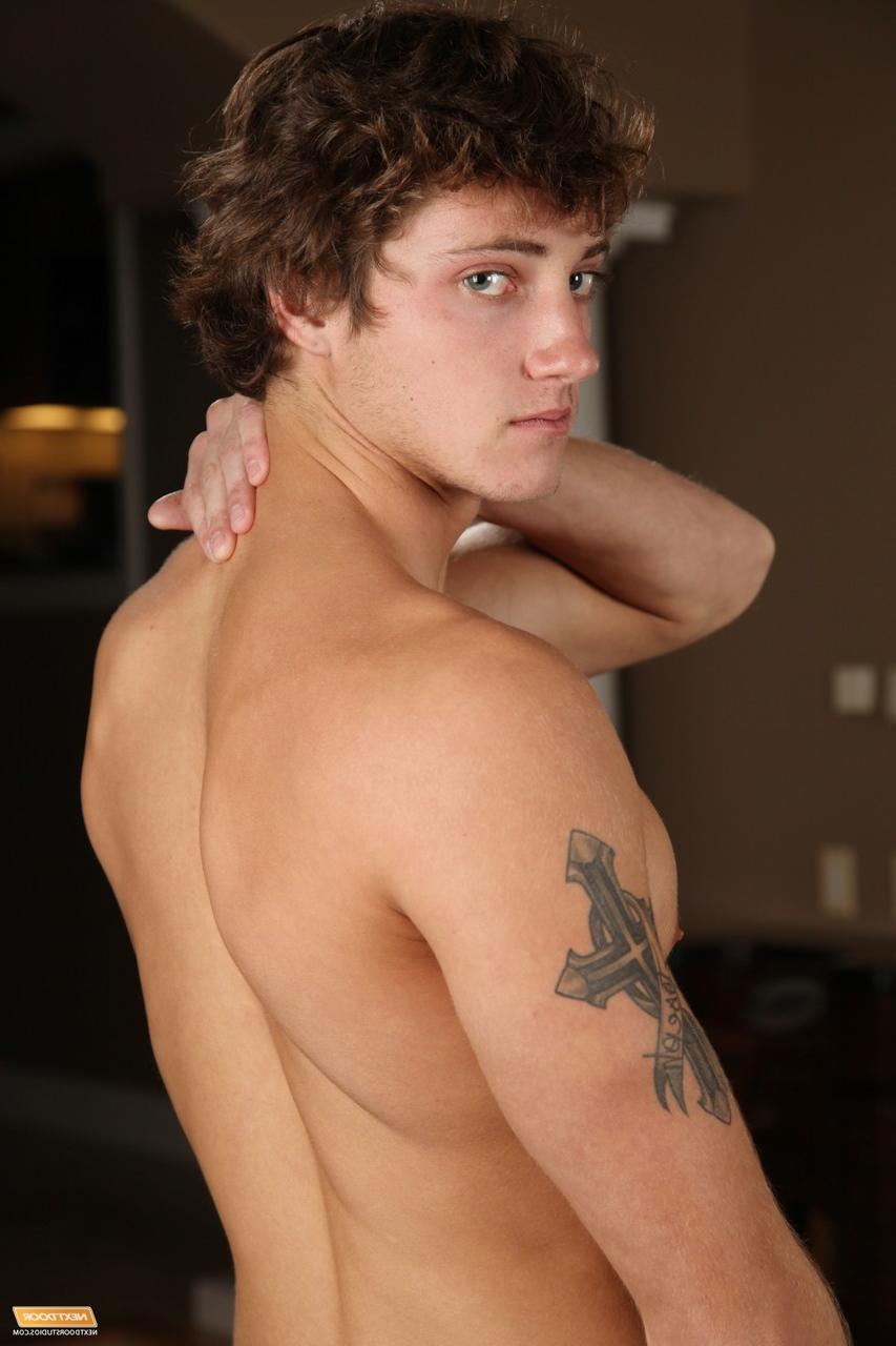 20P Handsome twink Ken Riley shows off his athletic body & his big dick