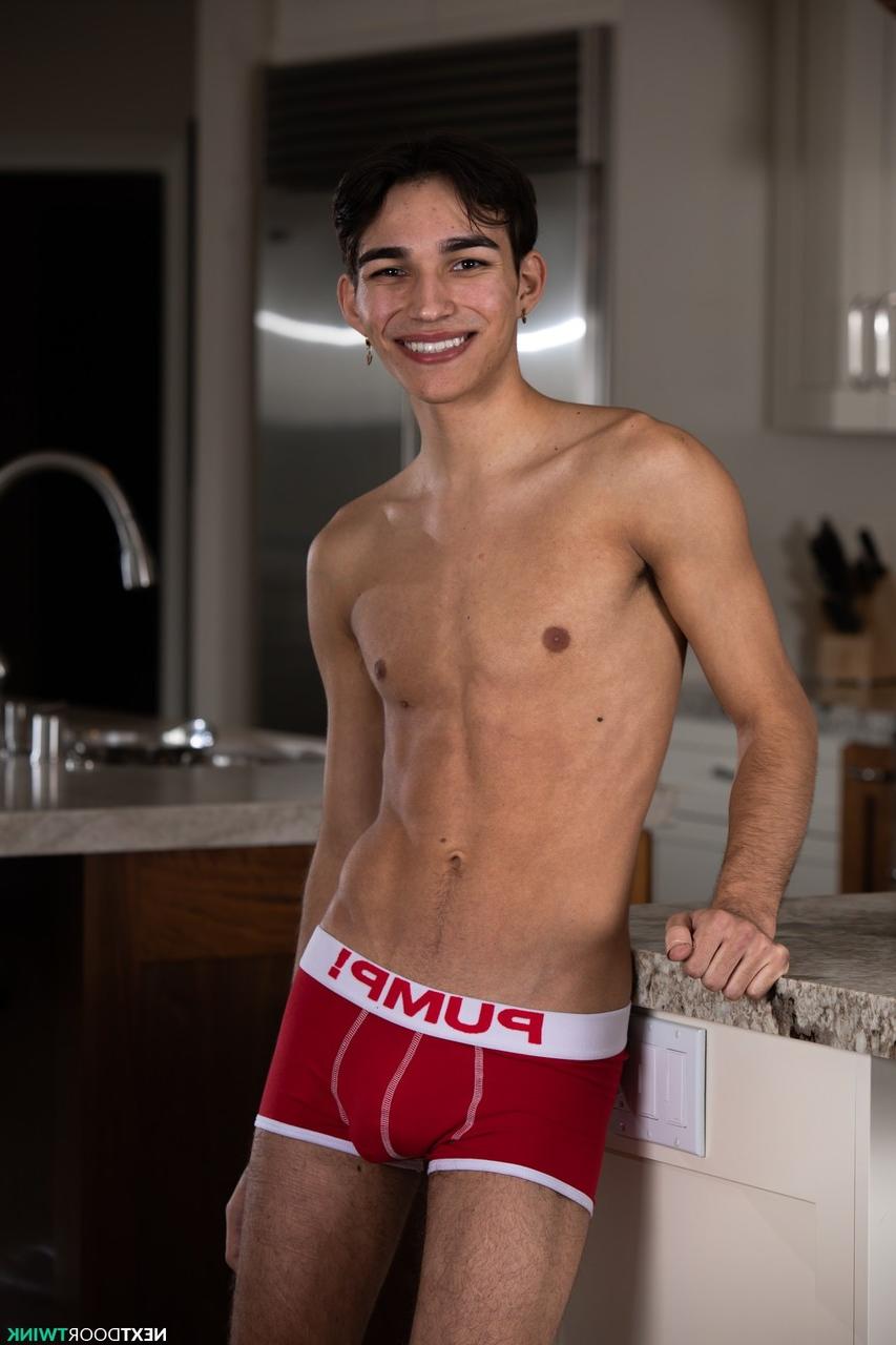 20P Twink Kyle Brant gets ass fucked by his boyfriend Kai Locks in the kitchen