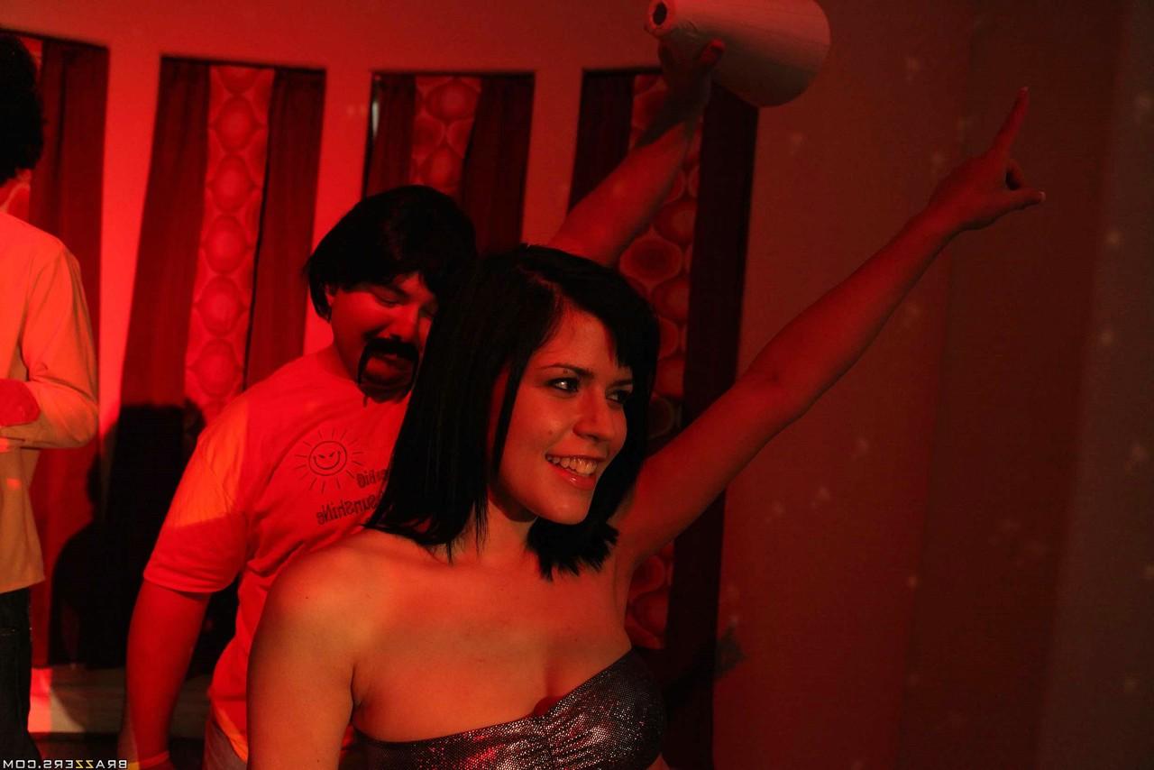 17P Lovely brunette MILF with big tits Jayden Jaymes has fun at 70's party
