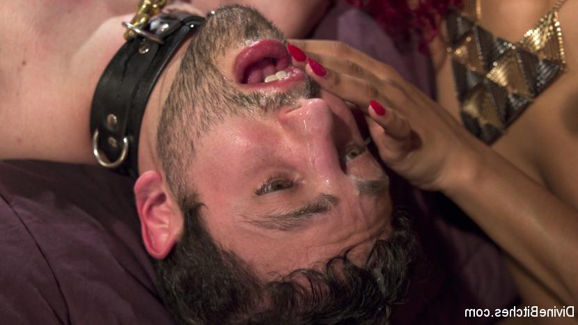 15P Chica negra con pelo rojo rizado hace que su cornudo pruebe el semen mientras tiene sexo