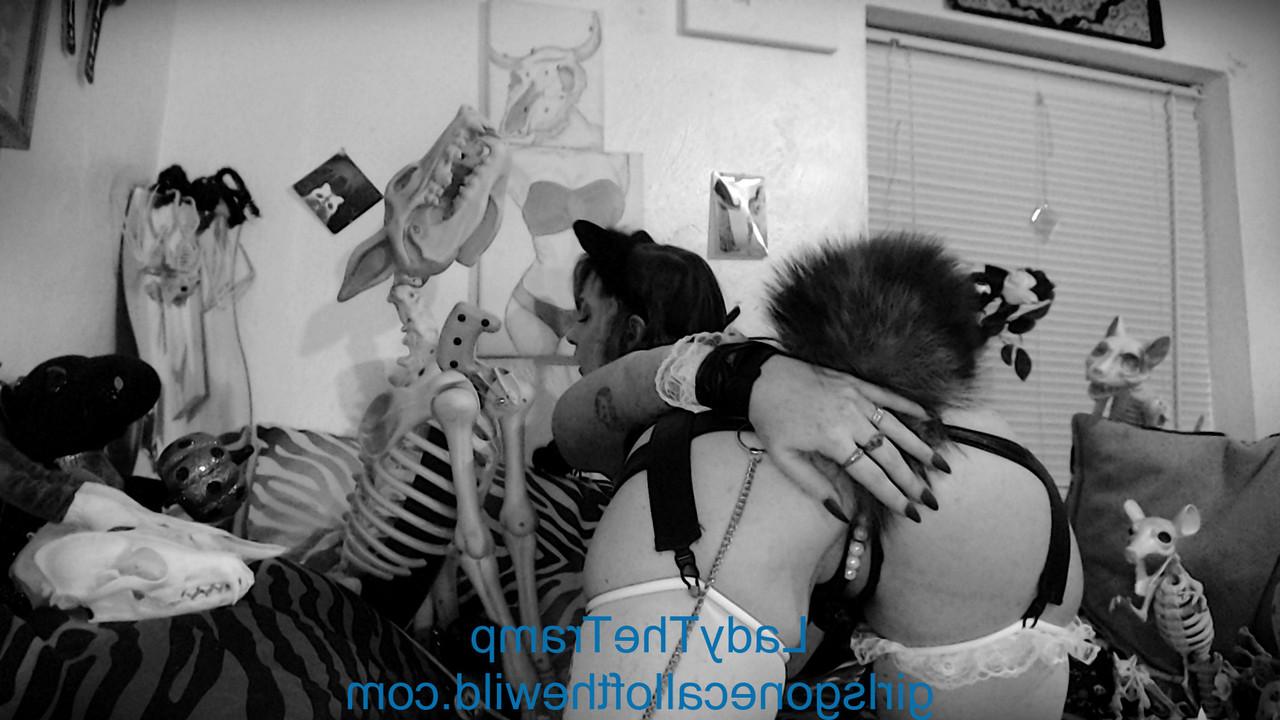 15P Sleazy amateur Lady The Tramp unveils her tiny tits in a hot B&W scene
