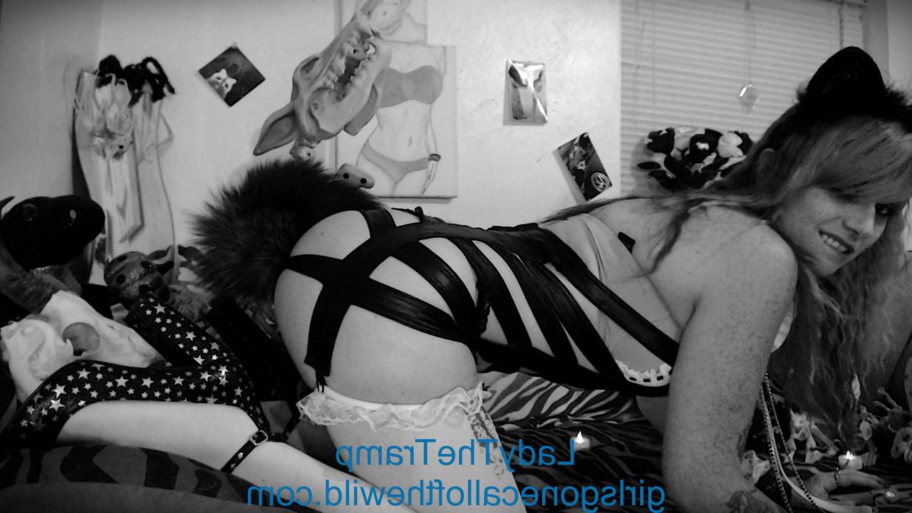 15P Sleazy amateur Lady The Tramp unveils her tiny tits in a hot B&W scene
