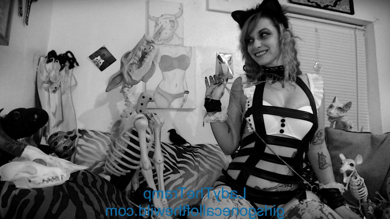 15P Sleazy amateur Lady The Tramp unveils her tiny tits in a hot B&W scene